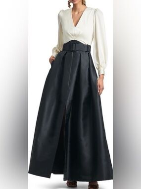 Sachin + Babi black ivory Zoe gown
